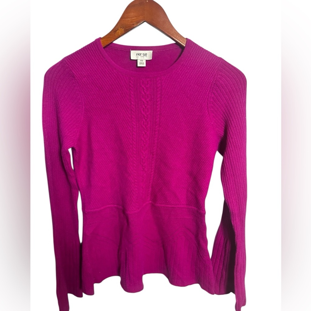 Per Se Fuchsia Knit Top